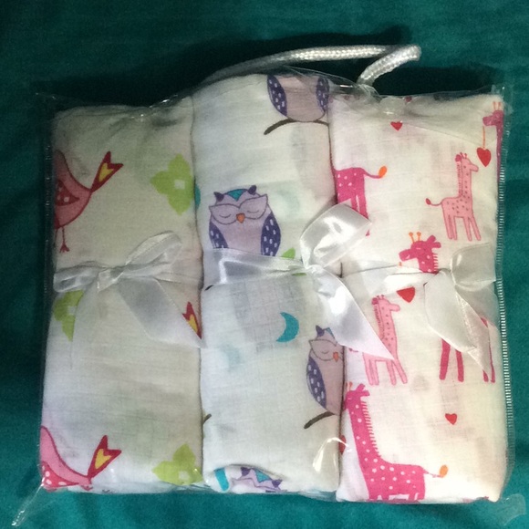 3 pack Pretty Baby swaddles. 47x47”. B64 - Picture 2 of 6